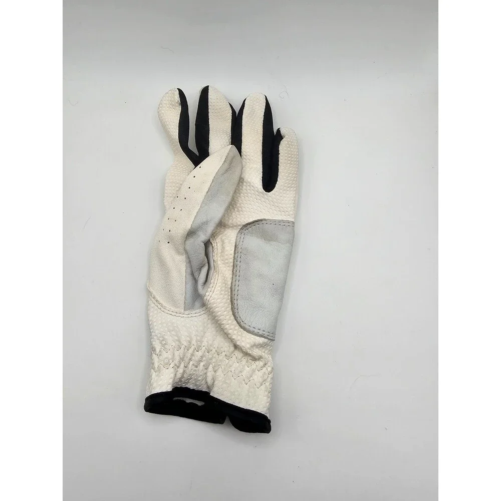 Soft Touch Golf Glove White Black Youth Womens Small Left Hand Leather Grip